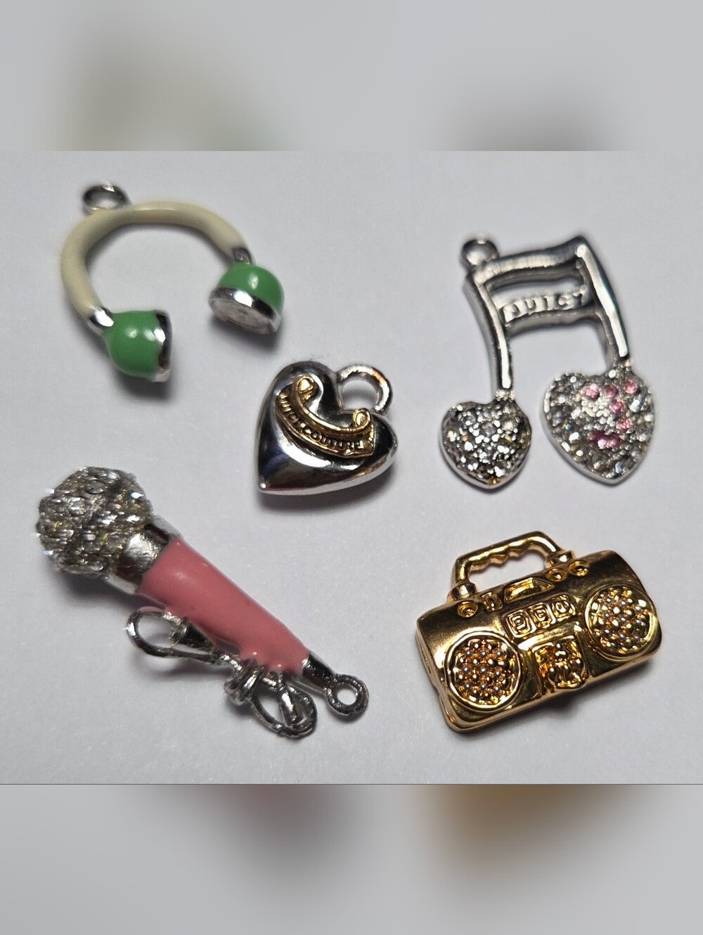 Juicy Couture 5 Y2K Rare Musical Charms Headphones Boombox Microphone As Is